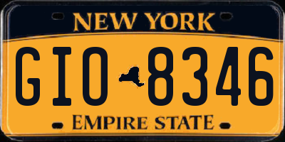 NY license plate GIO8346