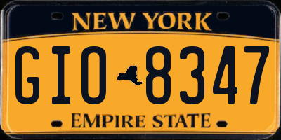 NY license plate GIO8347
