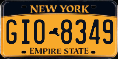 NY license plate GIO8349