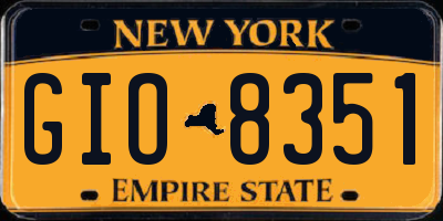 NY license plate GIO8351