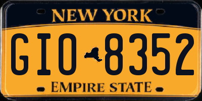 NY license plate GIO8352