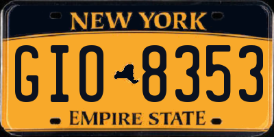 NY license plate GIO8353