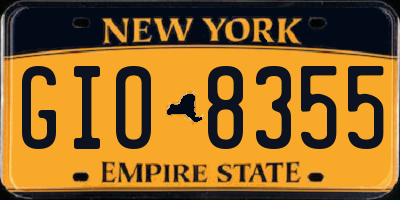 NY license plate GIO8355