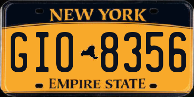 NY license plate GIO8356