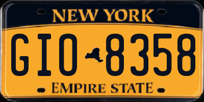 NY license plate GIO8358