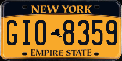 NY license plate GIO8359