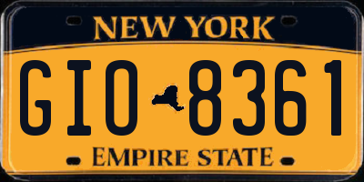 NY license plate GIO8361