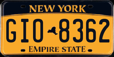NY license plate GIO8362