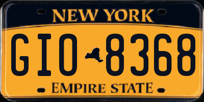 NY license plate GIO8368