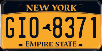 NY license plate GIO8371
