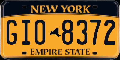 NY license plate GIO8372