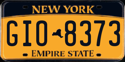 NY license plate GIO8373