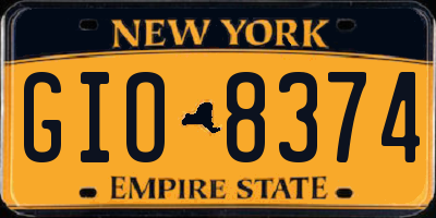 NY license plate GIO8374