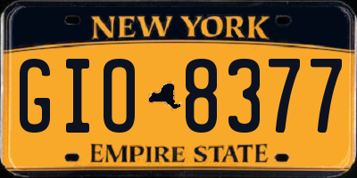 NY license plate GIO8377