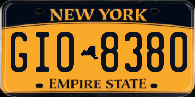 NY license plate GIO8380
