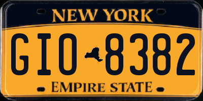 NY license plate GIO8382
