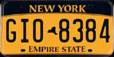 NY license plate GIO8384