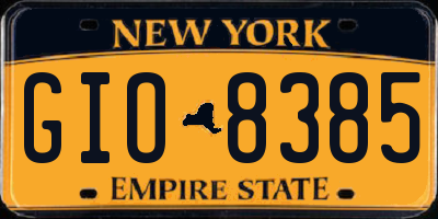 NY license plate GIO8385