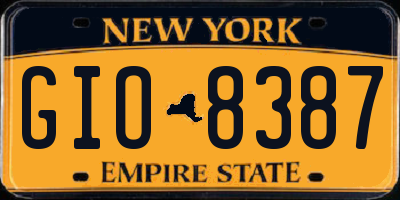 NY license plate GIO8387