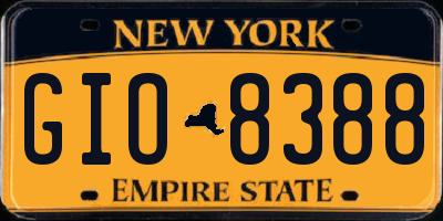 NY license plate GIO8388