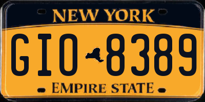 NY license plate GIO8389