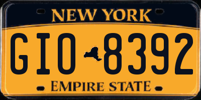 NY license plate GIO8392