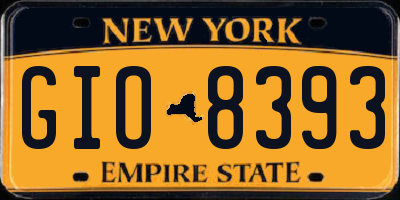 NY license plate GIO8393