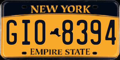 NY license plate GIO8394