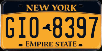 NY license plate GIO8397