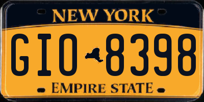 NY license plate GIO8398