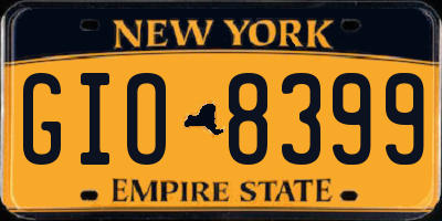 NY license plate GIO8399