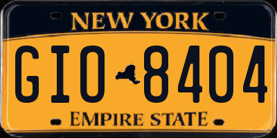 NY license plate GIO8404