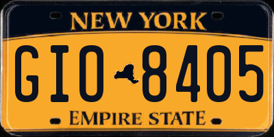NY license plate GIO8405