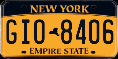 NY license plate GIO8406