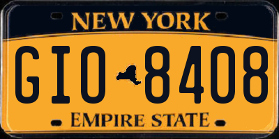 NY license plate GIO8408