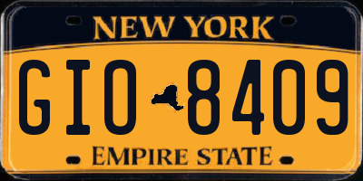 NY license plate GIO8409