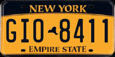 NY license plate GIO8411