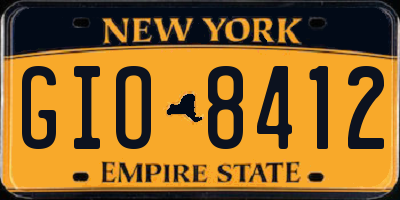 NY license plate GIO8412