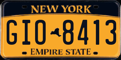 NY license plate GIO8413