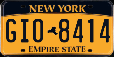 NY license plate GIO8414