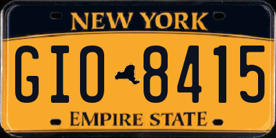 NY license plate GIO8415