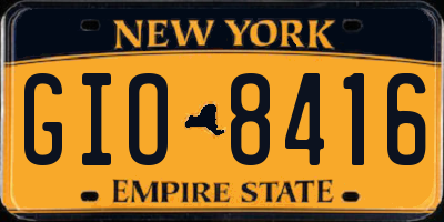NY license plate GIO8416