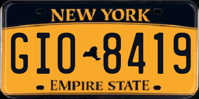NY license plate GIO8419