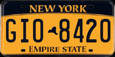 NY license plate GIO8420