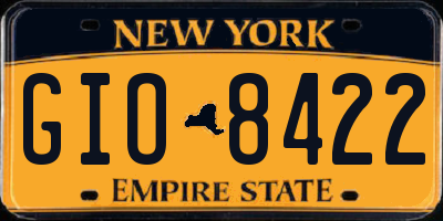 NY license plate GIO8422
