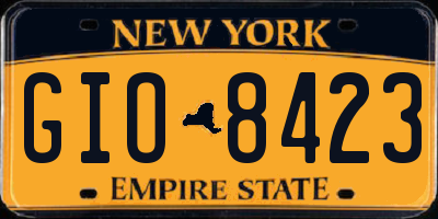 NY license plate GIO8423