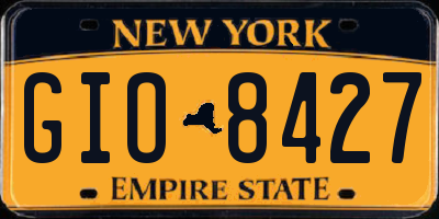 NY license plate GIO8427