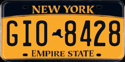 NY license plate GIO8428