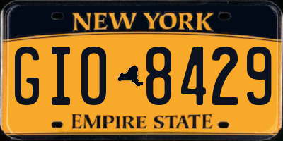 NY license plate GIO8429