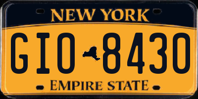 NY license plate GIO8430